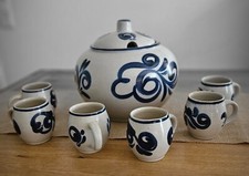 Bowle Gefäß 6 Tassen, Servierschüssel, Suppenschüssel, Kannebeckerland Steingut