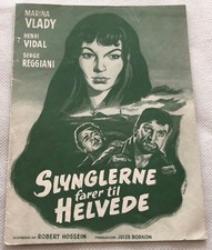Les salauds vont enfer Marina Vlady Henri Vidal Vintage 1955 Danish Movie Pro...