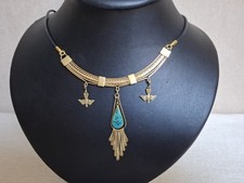 Indianer-Schmuck Herren Damen Kette Türkis mit Lederband 