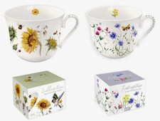 *SOPHIA DRESCHER*Porzellan*Becher*Tasse*Henkeltasse*Wildblumen*Sonnenblumen*