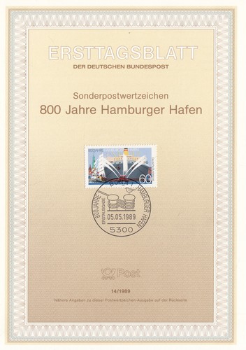 Ersttagsblatt 1989 800 - ,