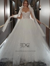 2026 Prinzessin Glitzer Tüll Brautkleid Hochzeitskleid Schleife Maßgeschneidert
