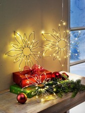 3 x LED Hängedeko Schneeflocke Stern Lichterkette Fensterdeko Weihnachtsdeko