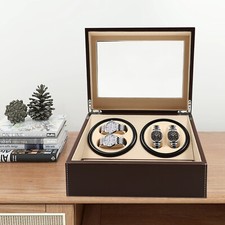 Automatik Uhrenbeweger Uhrenbox Automatikuhren 4+6 Uhren Watch Winder Box Braun