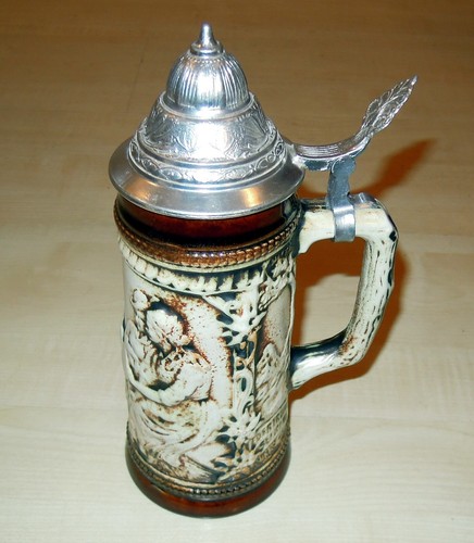 Bierkrug steingut mit - bierkrug,