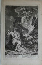 Kupferstich Bibel Jean Mariett Moses brennender Dornbusch 1695