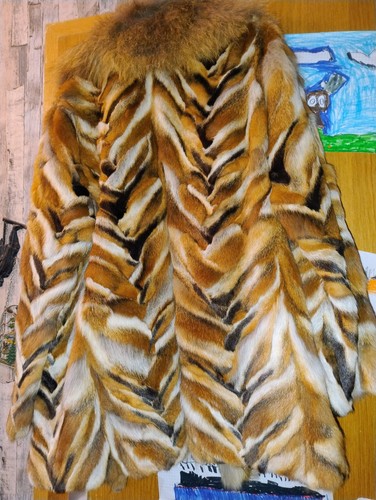 Fuchsmantel echt pelz farbig - 4,