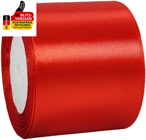 Satinband rot 100mm breit - 100mm,