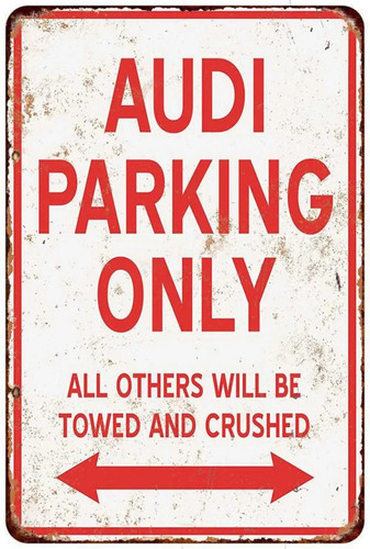 Vintage audi parkplatz schild - audi,