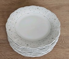 8 große Essteller, Tirschenreuth, Baronesse, grün-weiß