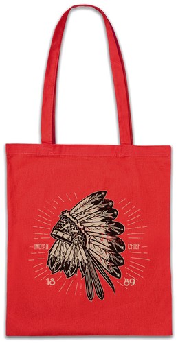 Indian chief hat stofftasche - indian,