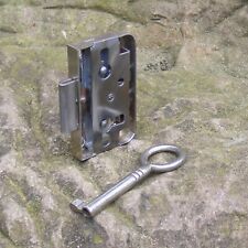 altes Aufsatzschloss Dornmaß 15mm Schrankschloss 34,5x59mm Möbelschloss