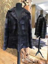NERZ GESCHOREN JACKE GRAU PELZ SAMT NERZ VISONE NERZJACKE PELZ JACKE FELL JACKE