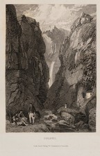 J. POPPEL (1807-1882) zug., Delphi mit majestätischer Gebirgslandschaft, Sst.