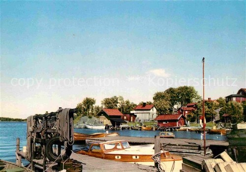 Vaxholm idyll vid norrhamnen - idyll,