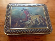 Alte Blechdose m. Hund, mit