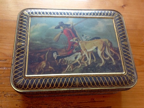 Alte blechdose hund - alte,