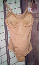Superedles Glanz Mieder Korselett Miederbody 80 D beige Ulla Dessous neu  (sa40