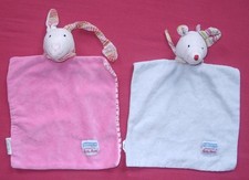 2 x Käthe Kruse Babylove Schmusetuch Maus rosa + hellblau