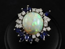 Opal Diamant Saphir Ring ca