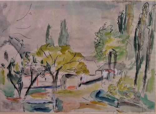 Altes expressives aquarell - altes,