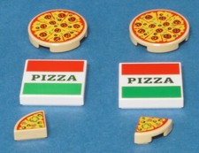 LEGO - 6 Fliesen Pizza 2x2