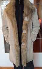 Gipsy Herren Ledermantel mit Kunstpelzkragen warm gefüttert hellgrau Größe L 52