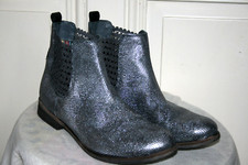 FELMINI Leder Boots silber  Stiefelletten Chelsea wenig getragen  in Gr. 41