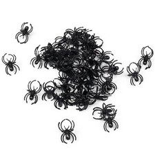 36 Deko Spinnen schwarz