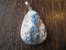 herrlicher sehr großer Unikat Anhänger K2 Azurit in Granit 925er Silber Handmade