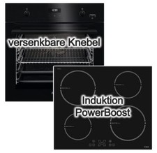 Herdset AEG Einbau Backofen 71 Liter mit h¦tech Induktionskochfeld autark, 60 cm