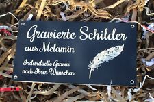 Resopal Schild schwarz glänzend, personalisiert  für Innen und Außen