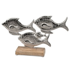 Set 4 Fische 34cm Alu Mango