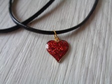 Halsketten "HERZ"  5  Varianten auswählbar Rot/blau/silber/lila/gold