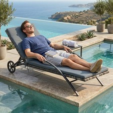 Sonnenliege poly rattan - sonnenliege,