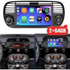 Für Fiat 500 2007-15 7" Carplay Autoradio Android 15 2+64G GPS NAVI WIFI RDS BT