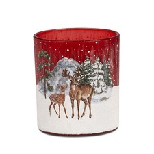 Windlicht rot winter glas - 9,