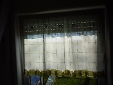 2 x Bistrogardinen, Scheibengardine, Leinen mit Raffhalter, Landhausstil