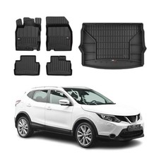 OMAC Fußmatten & Kofferraumwanne Set für Nissan Qashqai 2013-2025 Gummi TPE 5x
