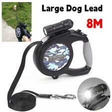 8M 50KG Automatikleine Hundeleine Gurtleine Rollleine Leine mit LED Taschenlampe