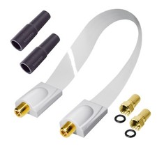 SAT Fensterdurchführung KUPFER TV Flachkabel Fenster Tür SLIM FLACH 4K 3D Weiß