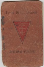 Super seltener Reise-Pass, Freien Stadt Danzig (Polen) 1938, Polizei Meister