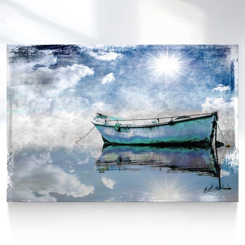 Leinwand bild boot meer - leinwand,