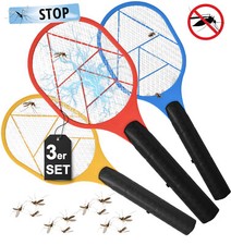 3er Set elektrische Fliegenklatsche Fliegenfalle Mücken-Falle Insektenvernichter