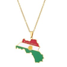 Kurdistan map necklace women - kurdistan,