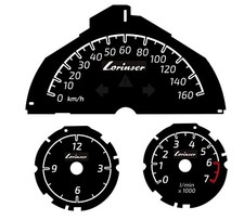 Tachoscheibe 160 km/h + Drehzahlmesser Smart 451  2007-2011 Lorinser
