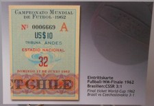 Fußball WM 1962 Postkarte