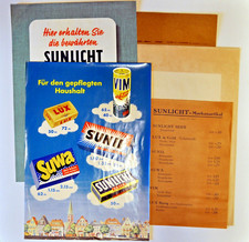 3 x Original Werbung DIN A3 Sunlicht Lux Vim Lux Sunil Suwa + Preisliste