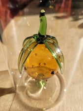 Glasflasche klar mit Glaserdbeere farbig, 400ml, SEHR SELTEN!