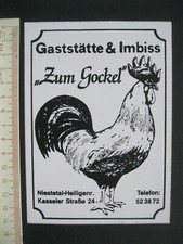 Gaststätte & Imbiss "Zum Gockel" Niestetal Sticker Aufkleber Werbung Reklame